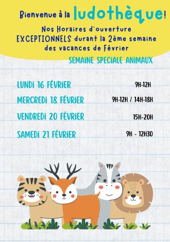 horaires ludo février 2026